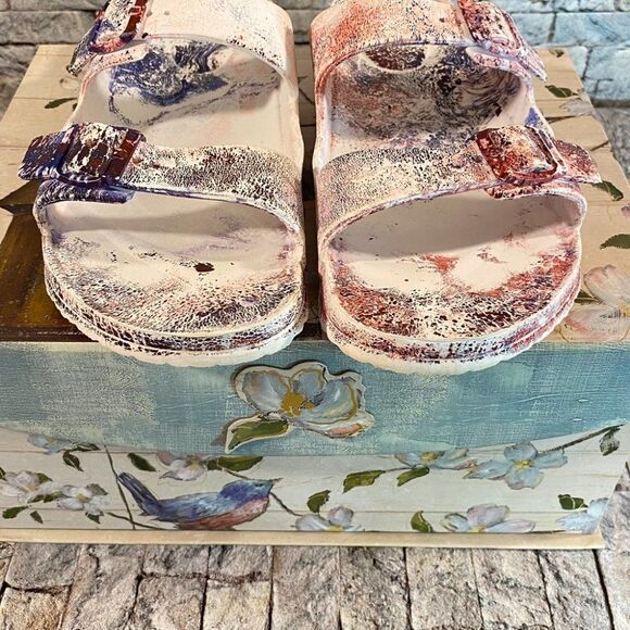 Custom Sandal Slides Men's Size 11/12 Hydro Dipped - Picture 5 of 7